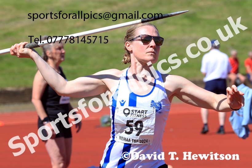 Womens javelin, 2024 NE Masters Track and Field Champs., Monkton Stadium, Jarrow.  Photo: David T. Hewitson/Sports for All Pics